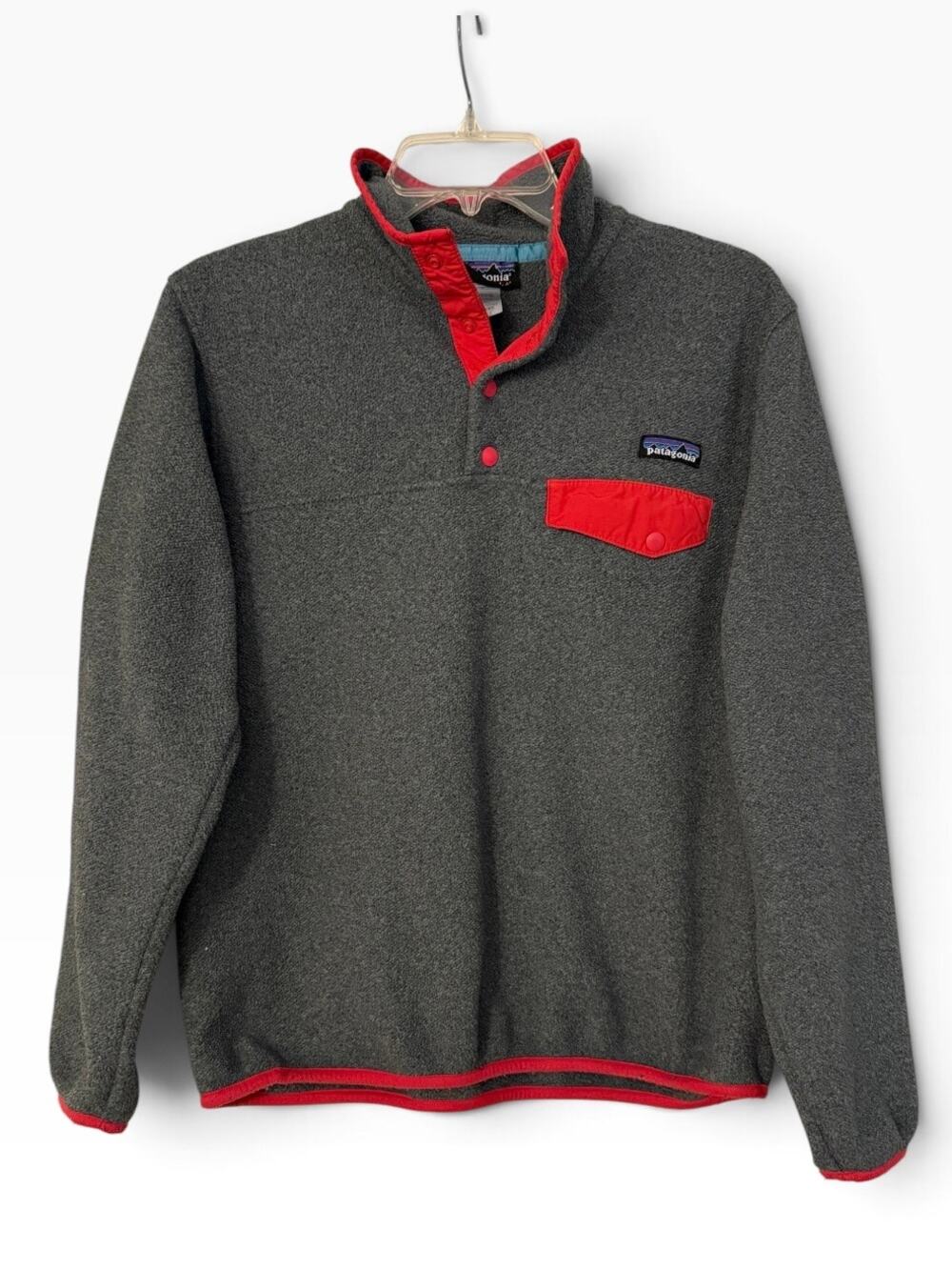 Patagonia Synchilla Snap-T Fleece Pullover Gray Red Women’s Small